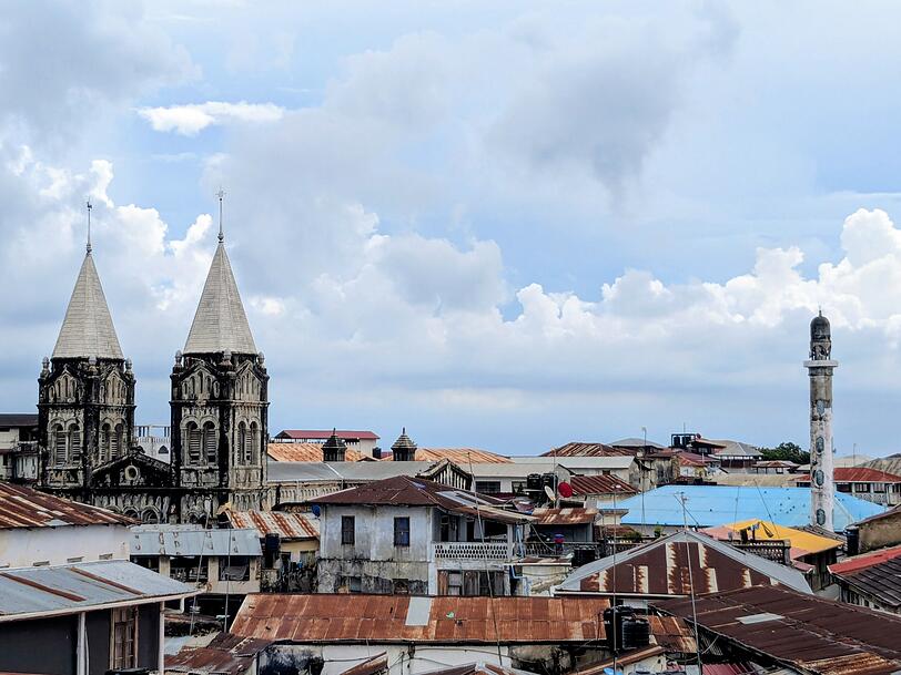 Ein Blick über Stone Town auf Sansibar. Ein Blick über Stone Town auf Sansibar.