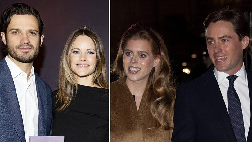 Schwedische und britische Royals vereint: Prinz Carl Philip und seine Ehefrau Prinzessin Sofia (li.) haben sich mit Prinzessin Beatrice und Edoardo Mapelli Mozzi getroffen.