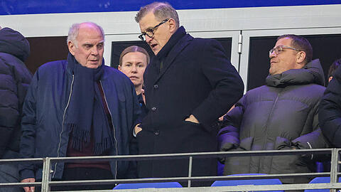 F&uuml;hrungsfiguren beim FC Bayern (v.l.): Uli Hoene&szlig;, Jan-Christian Dreesen und Max Eberl.