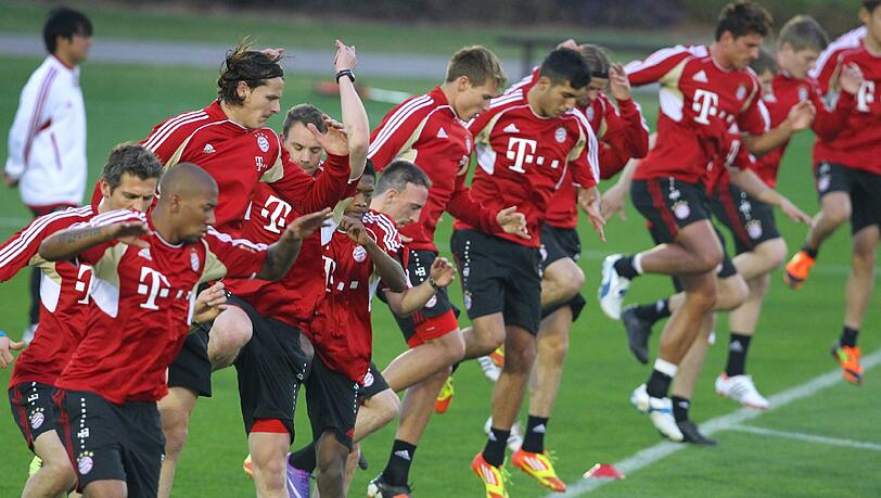 Das Star-Ensemble des Deutschen Rekordmeisters bereitet sich in Doha auf die Rückrunde vor. Hier sehen Sie die Bilder des zweiten Tags im Trainingslager.