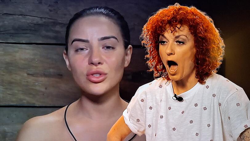 Lucy Diakovska (re.) ist fassungslos: War Leyla Lahouar in den Dschungelprüfungen die Sendezeit am wichtigsten?