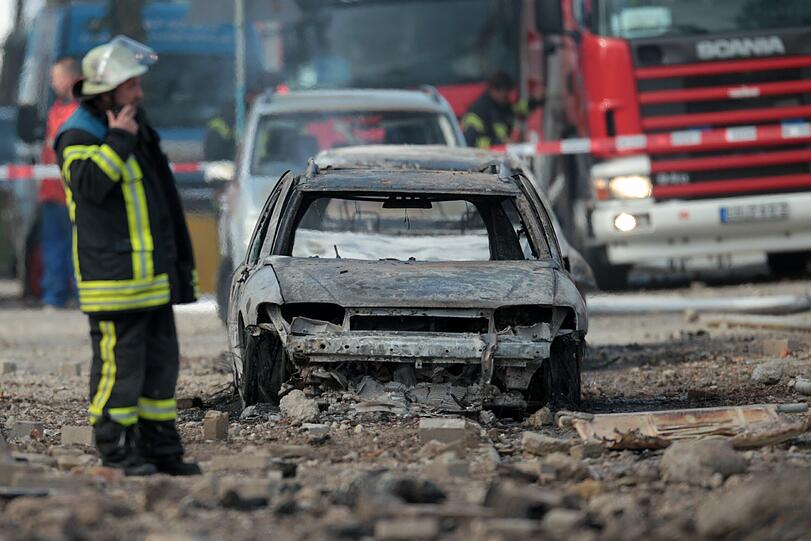 Anblick wie nach einem Bombeneinschlag: Gas-Explosion in Ludwigshafen.