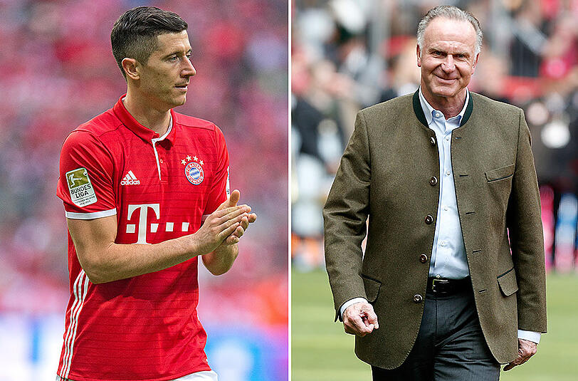 Karl-Heinz Rummenigge (rechts) redet in Sachen Robert Lewandowski Klartext.