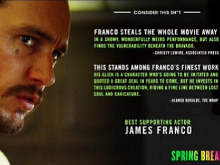 James Franco postet den Grund seiner Freude - die guten Kritiken für seinen Film