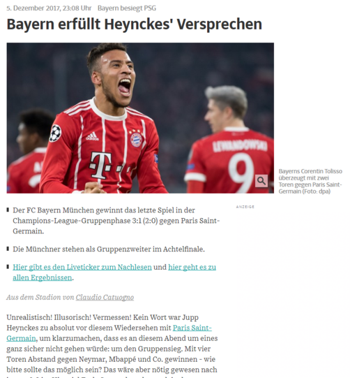 Die Süddeutsche dankt Jupp Heynckes für seinen Einsatz.