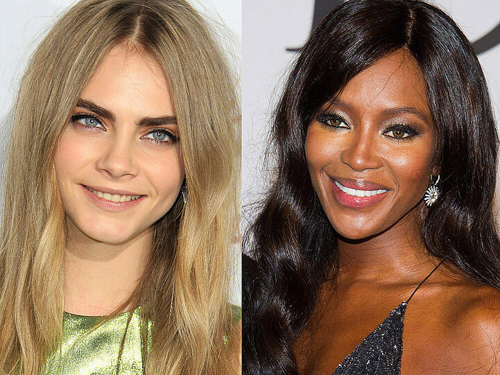 Eigentlich sind sie doch so süß! Die britischen Supermodels Cara Delevingne (li.) und Naomi Campbell