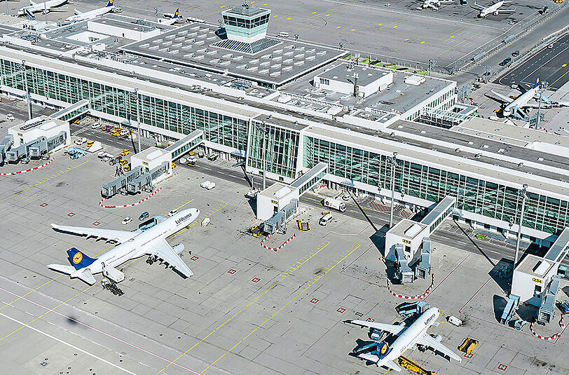 So sieht das Satellitenterminal am Flughafen München aus.