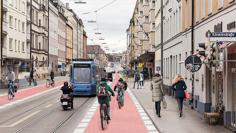 Parkplätze weg: die neue Fraunhoferstraße.
