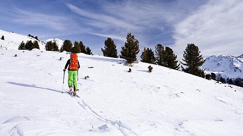 Skitourengeher auf der Peder-Stieralm.