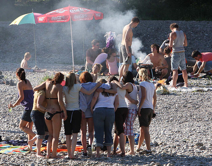 Erholungsgebiet Isar - und immer mehr auch Party-Location.