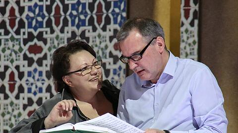 Der Regisseur auf einer Probe mit Elena Pankratova (Kundry).