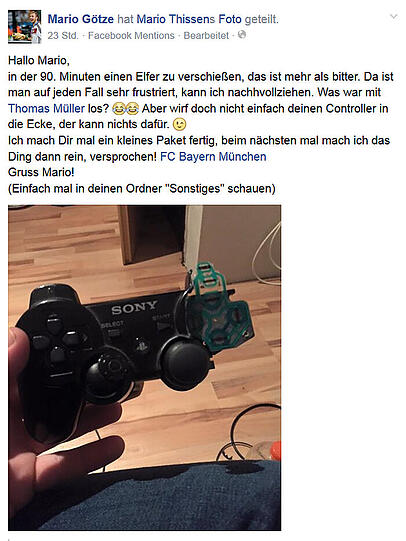 Und wie reagiert der Bayer-Star? Locker, lässig und mit Verständnis für den Fan, Geschenkpacket inklusive! Tolle Aktion - von beiden!