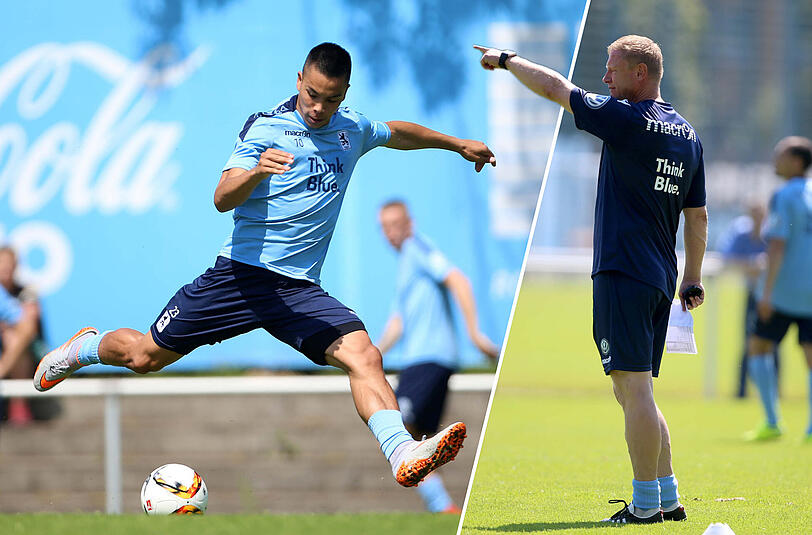Hochtalentiert, aber in München zuletzt nicht wirklich glücklich: Stürmer Bobby Wood. Trainer Fröhling (r.) will ihn trotzdem bei den Löwen halten.