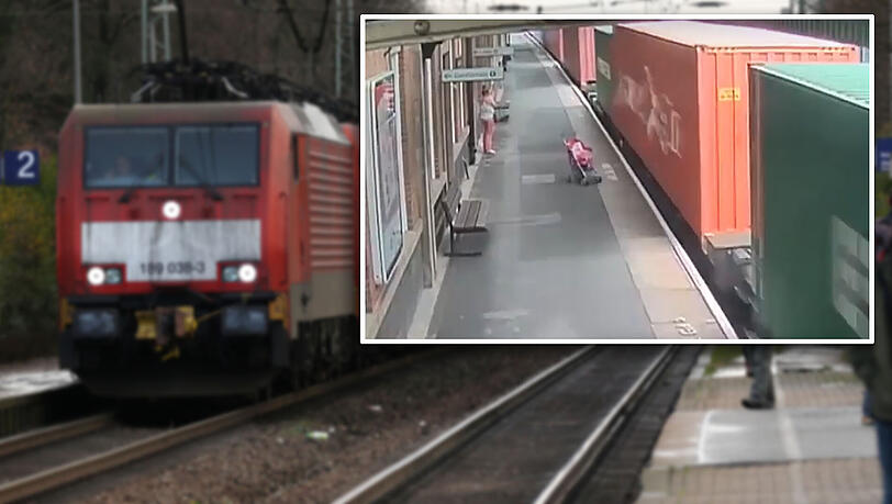 Der Luftzug von einfahrenden Zügen kann für Kinderwagen zu einer großen Gefahr werden. Der Luftzug von einfahrenden Zügen kann für Kinderwagen zu einer großen Gefahr werden.
