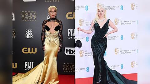 Zweimal Lady Gaga an einem Abend: bei den Critics' Choice Awards (l.) und bei den BAFTA Film Awards.