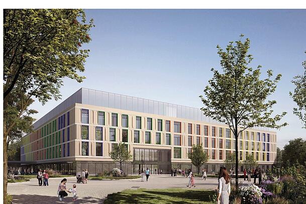 So soll das Neue Hauner 2029 aussehen – eine hochmoderne Kinder- und Jugendklinik mit 196 Betten. So soll das Neue Hauner 2029 aussehen – eine hochmoderne Kinder- und Jugendklinik mit 196 Betten.