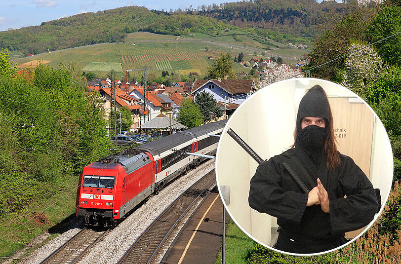 Dieser Ninja jagte den Fahrgästen im EuroCity einen Schreck ein.