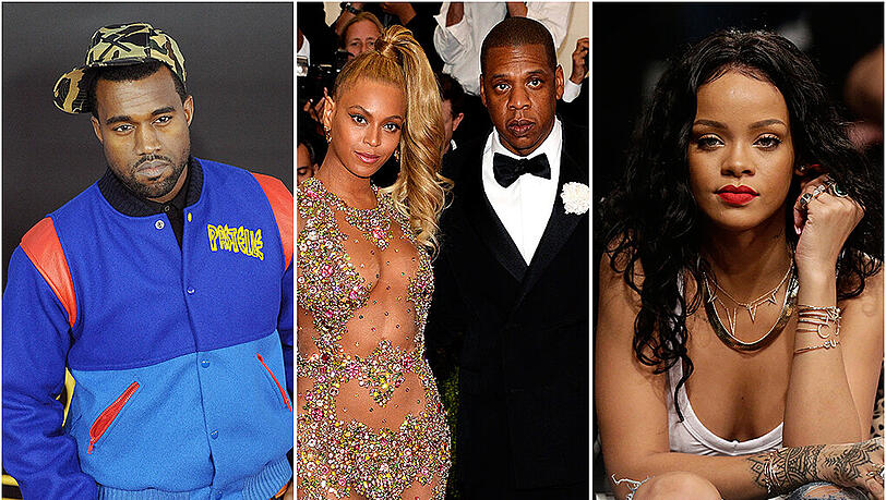 Kanye West, Beyoncé, Jay Z und Rihanna verklagen das französische Sportlabel "ElevenParis". Kanye West, Beyoncé, Jay Z und Rihanna verklagen das französische Sportlabel "ElevenParis".