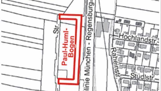 Hier verläuft die Paul-Huml-Straße. Hier verläuft die Paul-Huml-Straße.