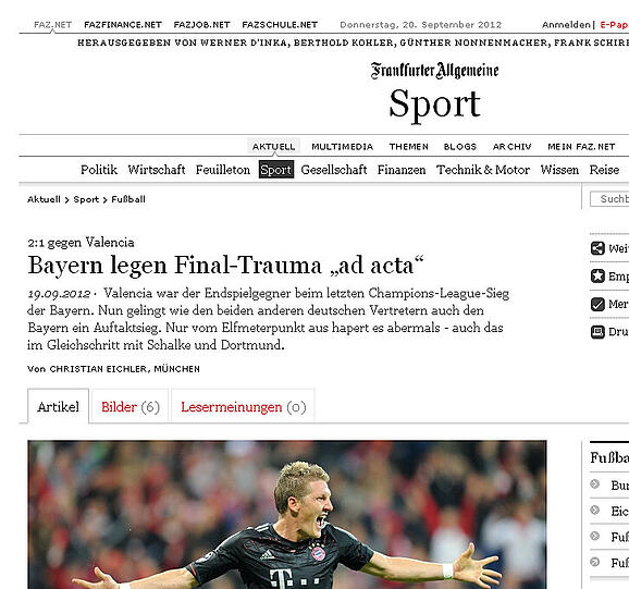 Die FAZ legt das Final-Trauma "ad acta"