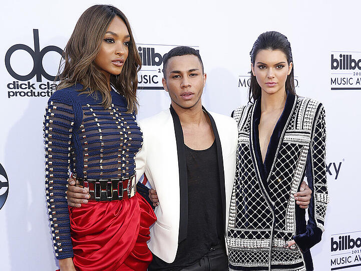 Jourdan Dunn, Olivier Rousteing und Kendall Jenner (v.l.) bei den Billboard Music Awards