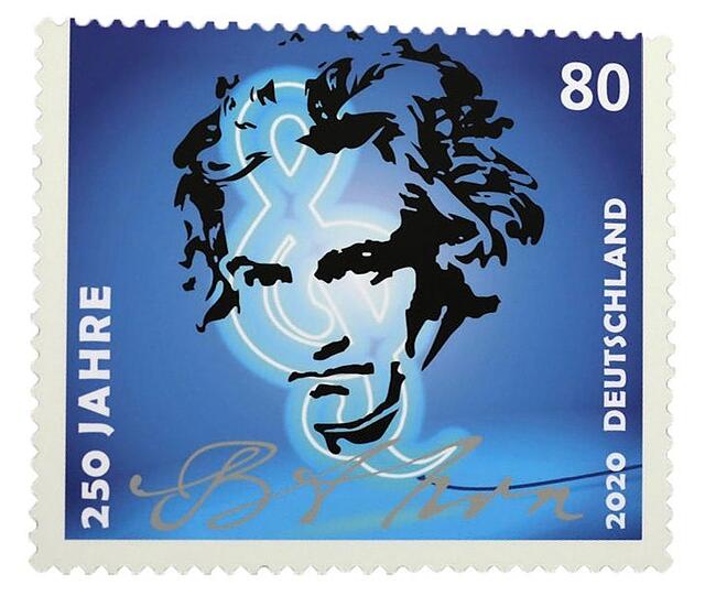 Sonderbriefmarke zum Beethoven-Jubiläum der Deutschen Post