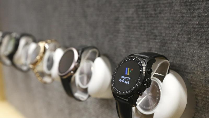 "Wear OS"-Uhren von Google auf der Technik-Messe CES in Las Vegas. "Wear OS"-Uhren von Google auf der Technik-Messe CES in Las Vegas.
