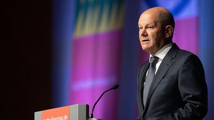 Bundeskanzler Olaf Scholz beim Katholikentag in Stuttgart.