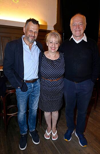 Schauspieler Gerhard Wittmann und Heinz-Josef Braun mit Frau Johanna Bittenbinder