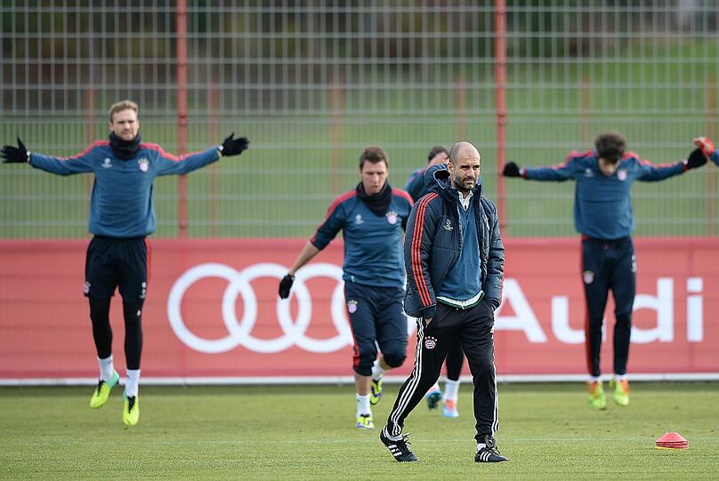 Der FC Bayern trainiert vor dem Spiel gegen Manchester City - die Bilder