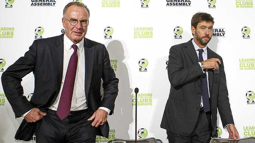 Am Dienstag hatte Karl-Heinz Rummenigge den ECA-Vorsitz an den Italiener Andrea Agnelli (rechts) abgegeben.