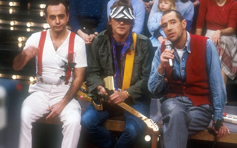 Die Band Trio existierte nur f&uuml;nf Jahre: (von links) Schlagzeuger Peter Behrens, Gitarrist Gerd Krawinkel und S&auml;nger Stephan Remmler.