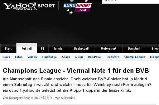 Eurosport verteilt sehr großzügige Noten.