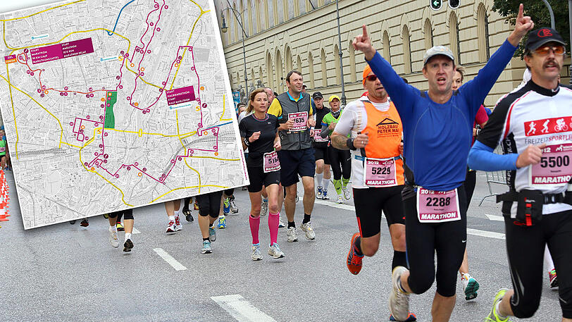 Läufer auf der Ludwigstraße beim letzten München Marathon: Auch diese Straße wird am Sonntag wieder gesperrt sein.