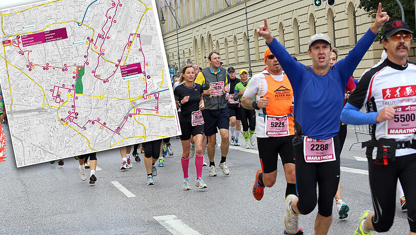 Läufer auf der Ludwigstraße beim letzten München Marathon: Auch diese Straße wird am Sonntag wieder gesperrt sein. Läufer auf der Ludwigstraße beim letzten München Marathon: Auch diese Straße wird am Sonntag wieder gesperrt sein.