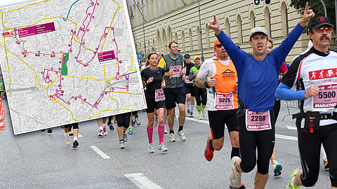 Läufer auf der Ludwigstraße beim letzten München Marathon: Auch diese Straße wird am Sonntag wieder gesperrt sein.