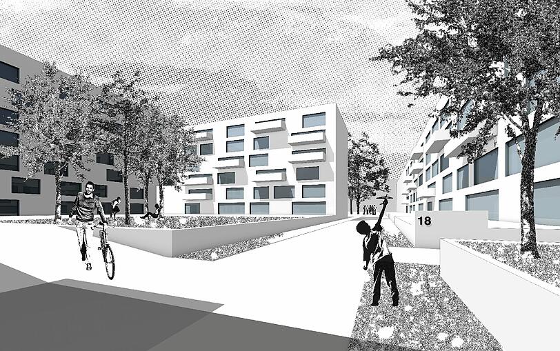 Die Münchner Architekten &bdquo;Lauber und Zottmann&ldquo; wollen auf dem Siemens-Areal eine &bdquo;klassische Stadtstruktur&ldquo; schaffen. Klare, großzügige und offene Räume, die dennoch eine Trennung von öffentlichem und privatem Leben zulassen, etwa durch eine Erhöhung der privaten Innenhöfe.