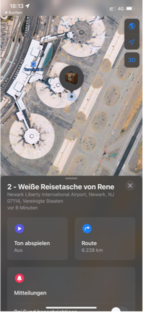 Letztendlich erreichte Renés Tasche New York doch noch – allerdings knapp drei Wochen zu spät Letztendlich erreichte Renés Tasche New York doch noch – allerdings knapp drei Wochen zu spät