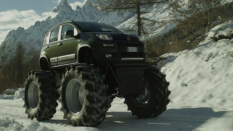 Ein echter Hinschauer: Der Allrad-Panda als Monstertruck.