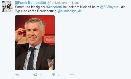Für Twitter-Nutzer Frank Behrendt stellt der 57-jährige Italiener eine Bereicherung für die Bundesliga dar.