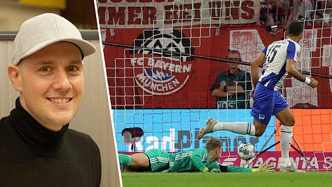 In der Hinrunde holten die Berliner um Torschütze Marko Grujic (r.) gegen Bayern ein 2:2. Oliver Petszokat im Interview über das Rückspiel. am Sonntag.