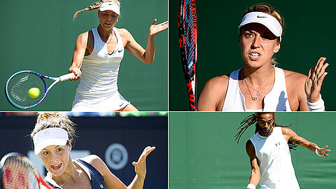 Angelique Kerber, Sabine Lisicki, Tatjana Maria und Dustin Brown (l.o - r.u.)