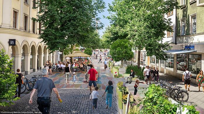 Die Weißenburger Straße soll eine Fußgängerzone werden. So könnte das einmal aussehen.