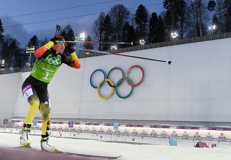 Andrea Henkel bei ihrem letzten Olymoia-Auftritt.