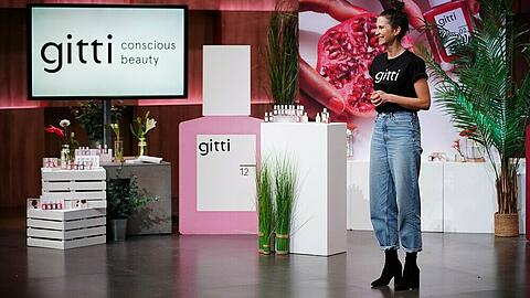 Vorzeige-Gründerin Jennifer Baum-Minkus bei ihrer Präsentation von "gitti"