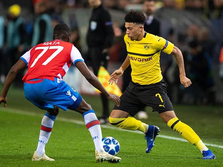 Die BVB-Offensive um Jadon Sancho (r) konnte gegen den FC Brügge keine Tore erzielen.