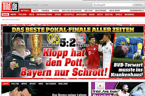 Fast schon hämisch geht die Bild-Zeitung mit dem FC Bayern um.