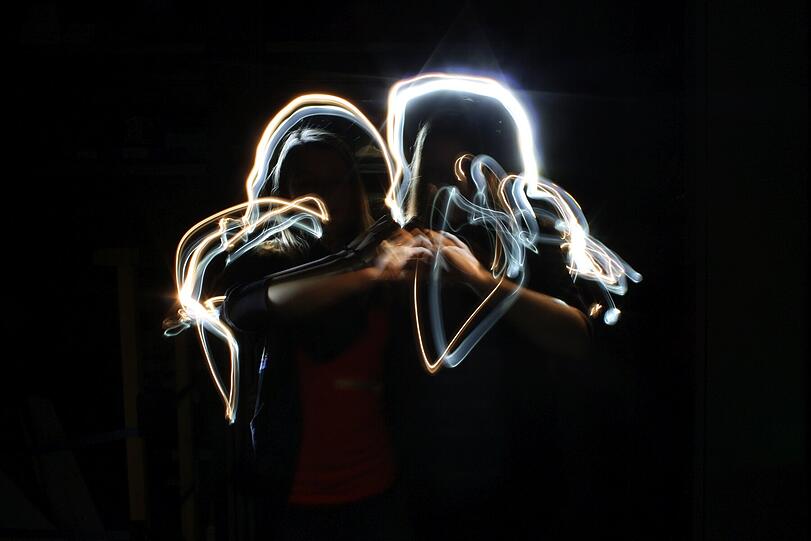 Girls vernetzt Lightpainting: Einer der absoluten Programm-Höhepunkte.