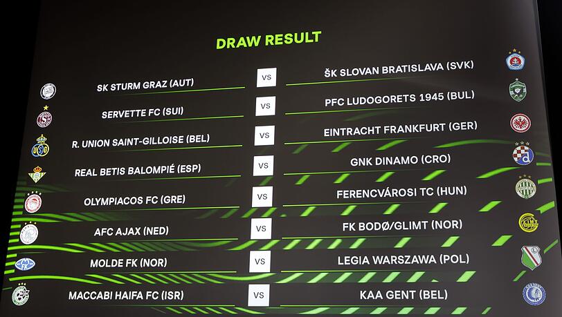 Eintracht Frankfurt trifft in der Zwischenrunde der Conference League auf Saint-Gilloise.