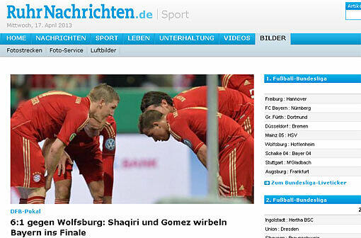 "Shaqiri und Gomez wirbeln Bayern ins Finale", schreibt "RuhrNachrichten".